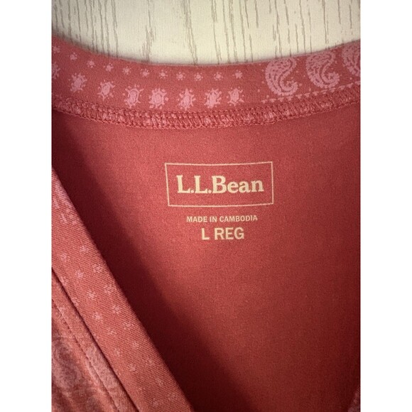 LL Bean Mauve Pink Stretch Patterned Dress Size Large Casual - Picture 4 of 6